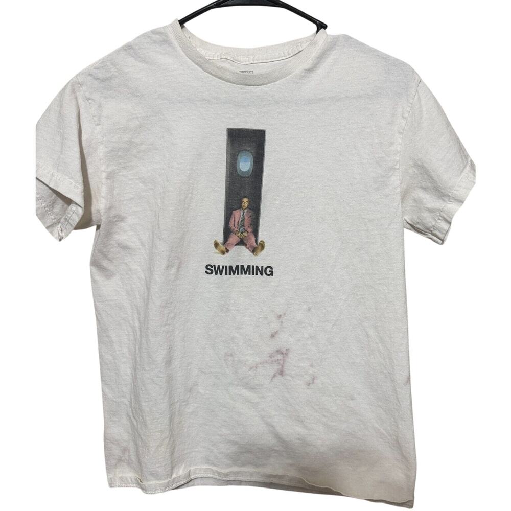 Mac MIller Swimming Shirt Mens S White 2018 Album Promo Merch Hip Hop STAIN